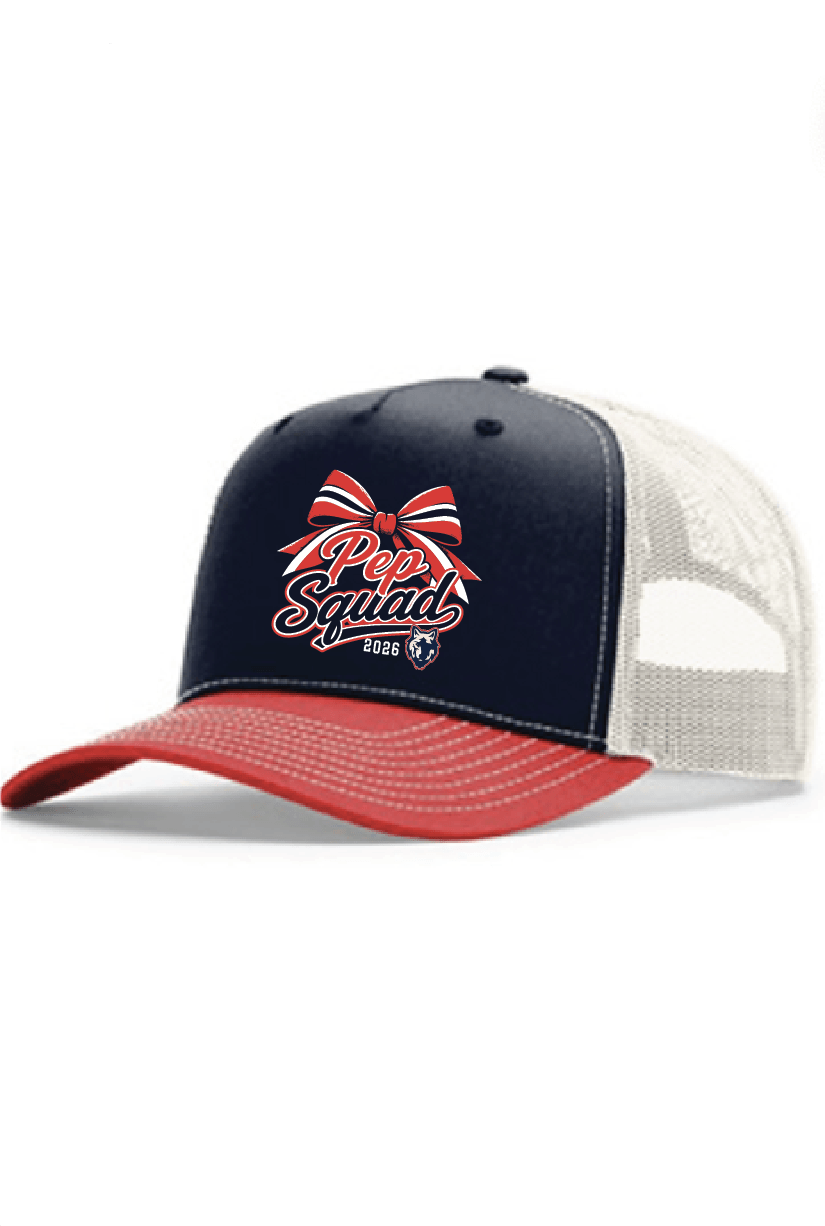 Red White and Blue King High School Pep Squad Hat